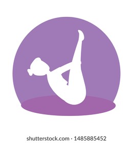 silhouette of woman practicing pilates position