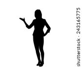 Silhouette of woman presenting something