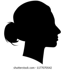 Lady Head Silhouette Vector Stock Vector (Royalty Free) 348276071 ...