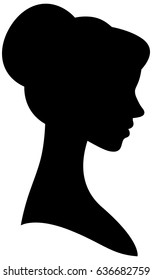 Silhouette Woman Profile Stock Vector (Royalty Free) 636682759 ...