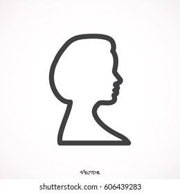 silhouette of a woman in profile, line