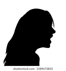 Silhouette of woman in profile screaming