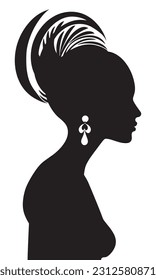 Silhouette of a woman in profile. Vector illustration