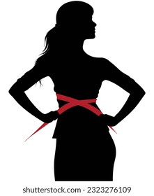 Silhouette of Woman Raising Awareness 