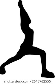 Silhouette of a woman raising both arms
