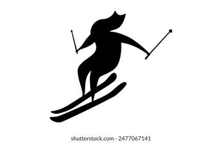 silhouette of woman rides a snowboard vector illustration