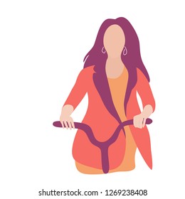 A silhouette of woman riding a bicycle as a lifestyle