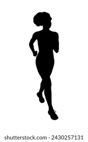 silhouette of a woman running