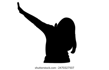 silhouette of woman set Dab dance vector illustration