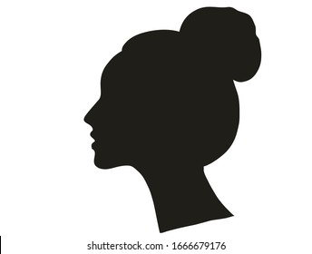 Silhouette of woman side view face isolated vector-illustration. Woman beauty concept background
  