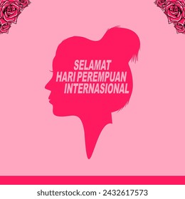 silhouette woman side view international womens day social media post vector