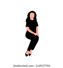 silhouette  woman sitting
