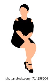 silhouette of woman sitting