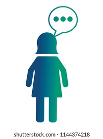 silhouette of woman with speech bubble