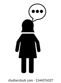 silhouette of woman with speech bubble