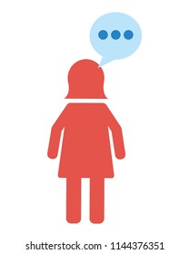 silhouette of woman with speech bubble