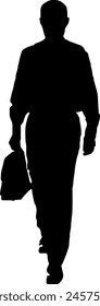 Silhouette of a woman standing in a business pose vector illustration.