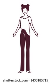 silhouette of woman standing on white background