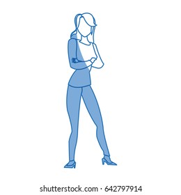 silhouette woman standing slim character
