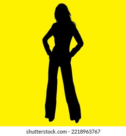 silhouette of a woman standing still