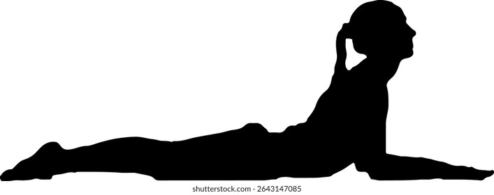 Silhouette of a woman stretching