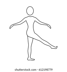 silhouette woman training her body, vector illustration design