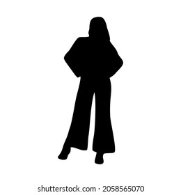 silhouette of a woman in trousers and a jacket,vector illustration