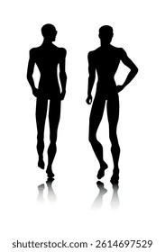 Silhouette of a woman vector on black colour