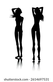 Silhouette of a woman vector on black colour