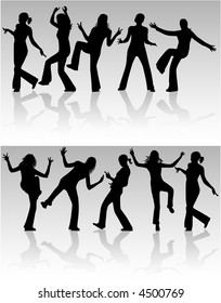 Silhouette woman , vectors work