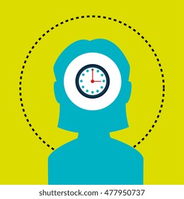 silhouette woman watch icon