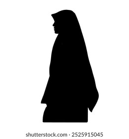 silhouette of a woman wearing a hijab who is staring