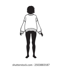 Silhouette of a woman wearing a warm sweater