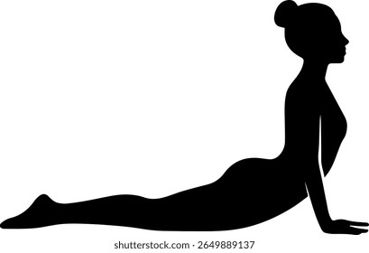 silhueta da mulher pose de cobra de ioga