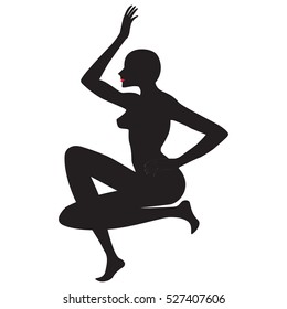silhouette of a woman yoga exercise balance harmony isolated white background vector design element for advertising sports dance yoga