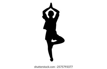 silhouette of Woman Yoga Pose