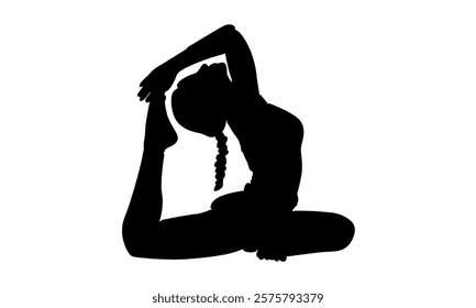 silhouette of Woman Yoga Pose