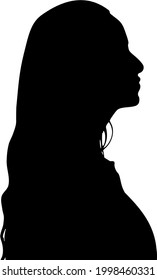 Silhouette Of A Woman's Bust. Vector Graphics