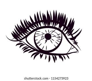 Silhouette Womans Eye Isolated Vector Illustration Stock Vector ...