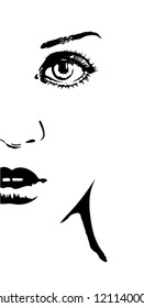 silhouette of a woman's face