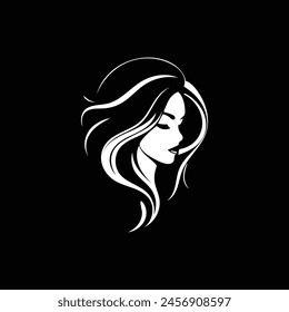 silhouette of a woman's face, side view
