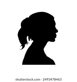 silhouette of a woman's face , side view - vector illustration