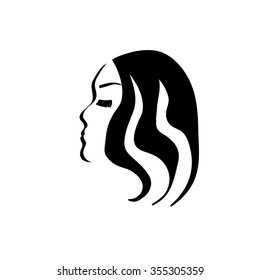 silhouette of a woman's face vector