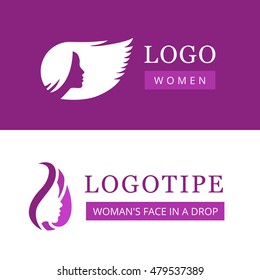 Silhouette of a woman's face. Vector logo for beauty salons, spa, cosmetics, hairdressers design, etc
