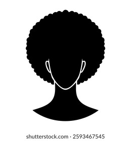 Silhouette of a woman's head with an afro hairstyle