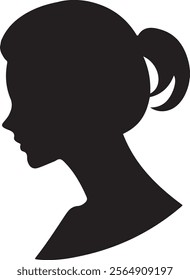 silhouette of a woman's head with ponytail