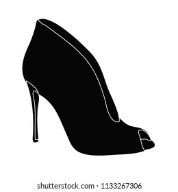 Silhouette Womans Shoe Stock Vector (Royalty Free) 1133267306 ...