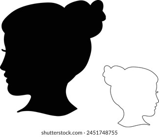 silhouette of a woman-silhouette, head, woman, profile, face, people, vector, illustration, black, couple, love, person, icon, concept, 3d, abstract, sign, lady, men, business, symbol, art, outline