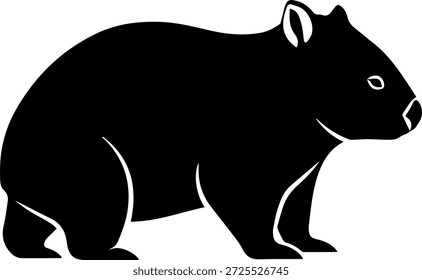 Silhouette eines Wombat Vektorkunst