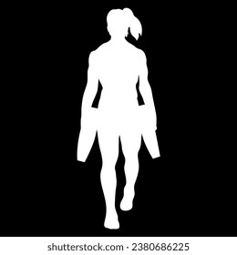 silhouette of a women bodybuilder 